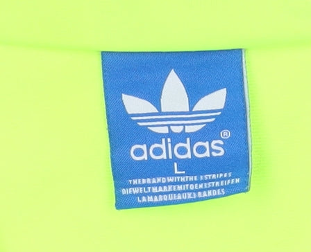 Adidas Men’s Green Track Jacket Size L Full Zip Polyester