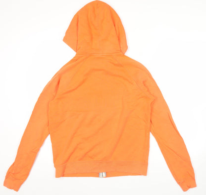 Nike Womens Orange Full Zip Hoodie L Sportswear Cotton Blend