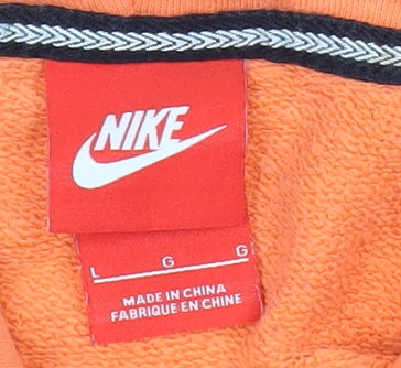 Nike Womens Orange Full Zip Hoodie L Sportswear Cotton Blend