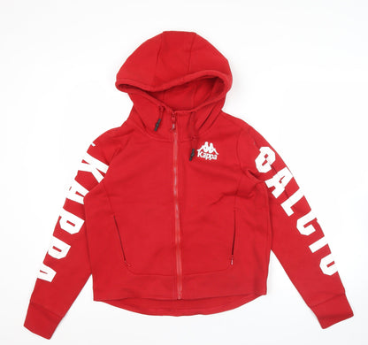 Kappa Women’s Red Full Zip Hoodie Sweatshirt Size 14 Logo Print