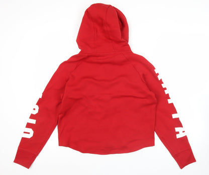 Kappa Women’s Red Full Zip Hoodie Sweatshirt Size 14 Logo Print