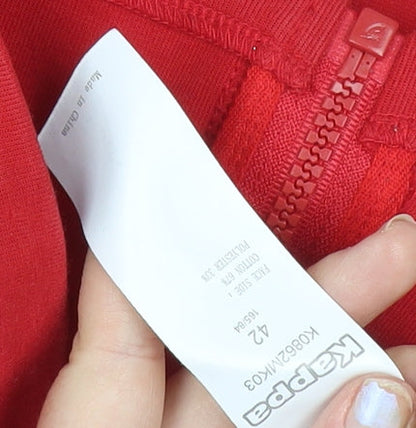 Kappa Women’s Red Full Zip Hoodie Sweatshirt Size 14 Logo Print