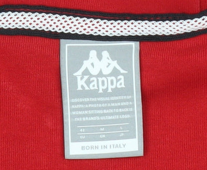 Kappa Women’s Red Full Zip Hoodie Sweatshirt Size 14 Logo Print