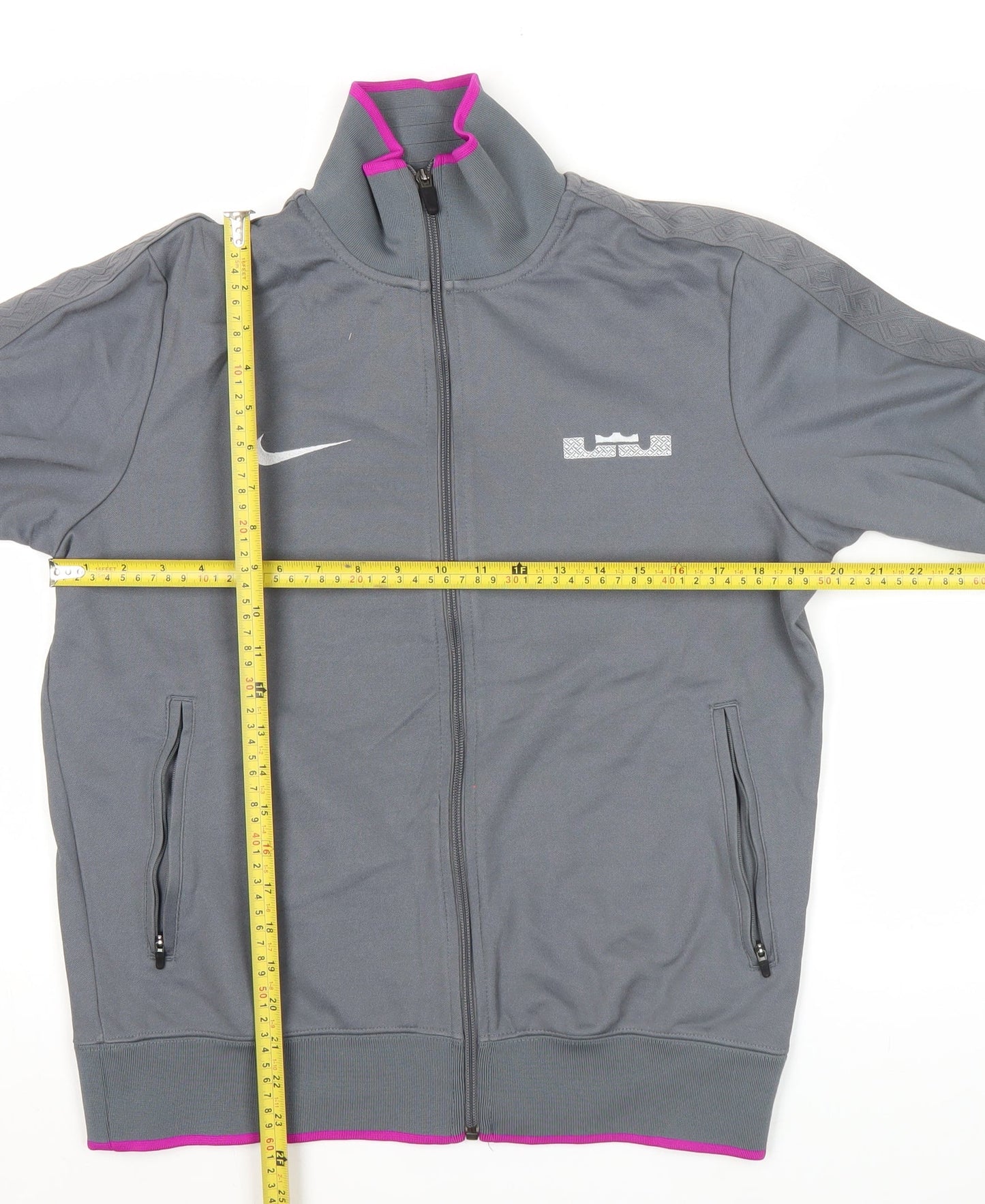 Nike Men’s Grey Track Jacket L Full Zip Lightweight Sportswear