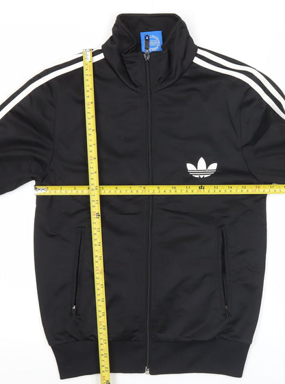 Adidas Men’s Black Track Jacket Size S Full Zip Polyester Sportswear