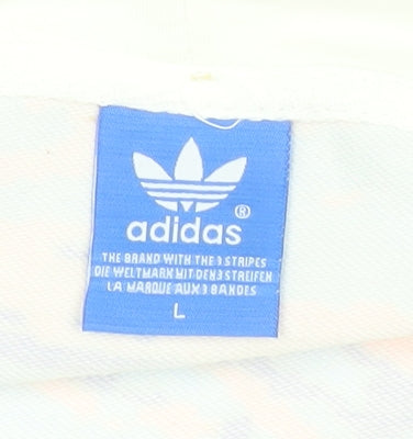 Adidas Womens Pink Purple Blue Full Zip Hoodie L Colourful Print