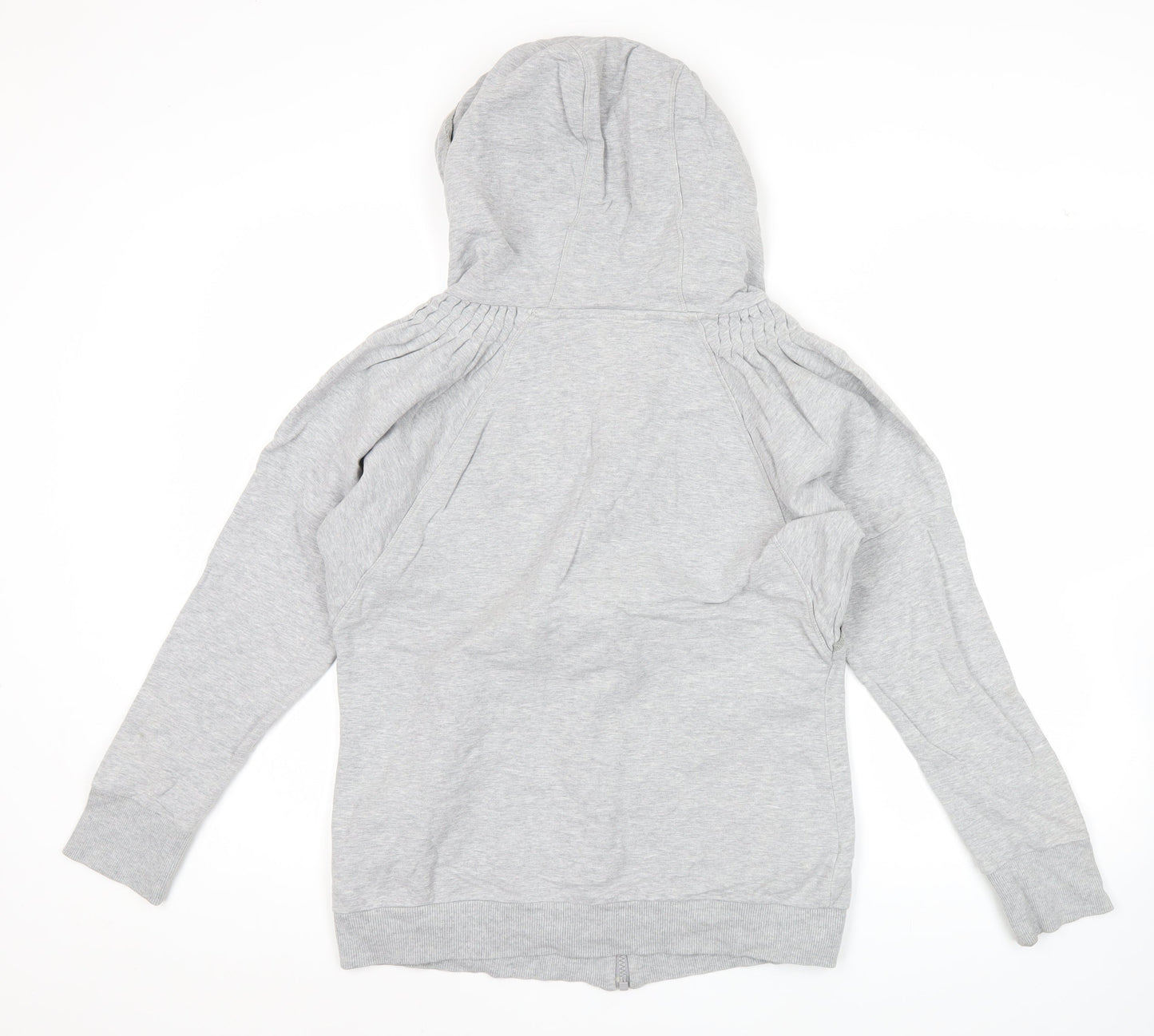 Adidas Womens Grey Full Zip Hoodie Size 10 UK Cotton Blend