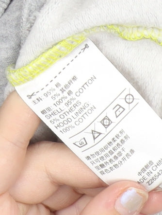 Adidas Womens Grey Full Zip Hoodie Size 10 UK Cotton Blend