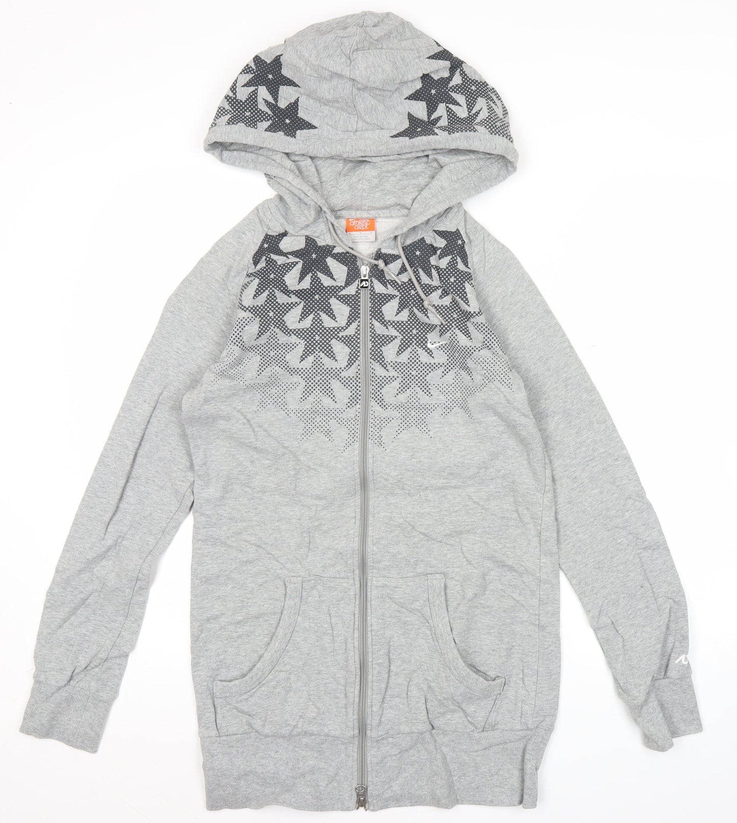 Nike Women’s Grey Full Zip Hoodie M Sports Star Graphic