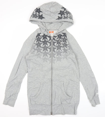 Nike Women’s Grey Full Zip Hoodie M Sports Star Graphic