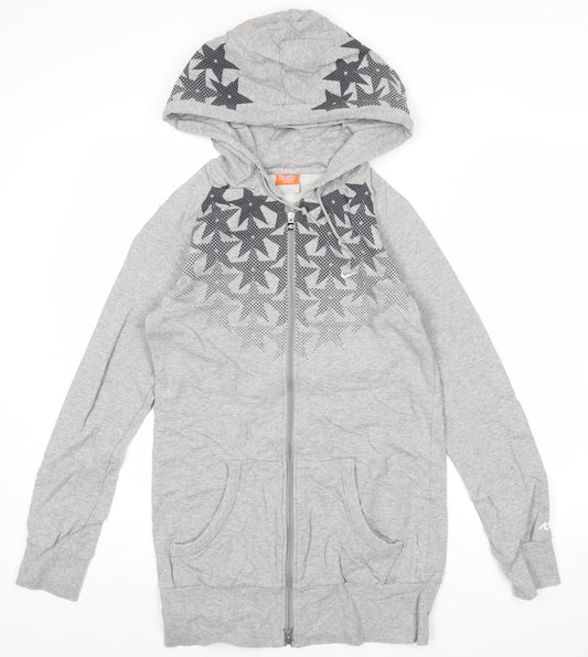 Nike Women’s Grey Full Zip Hoodie M Sports Star Graphic