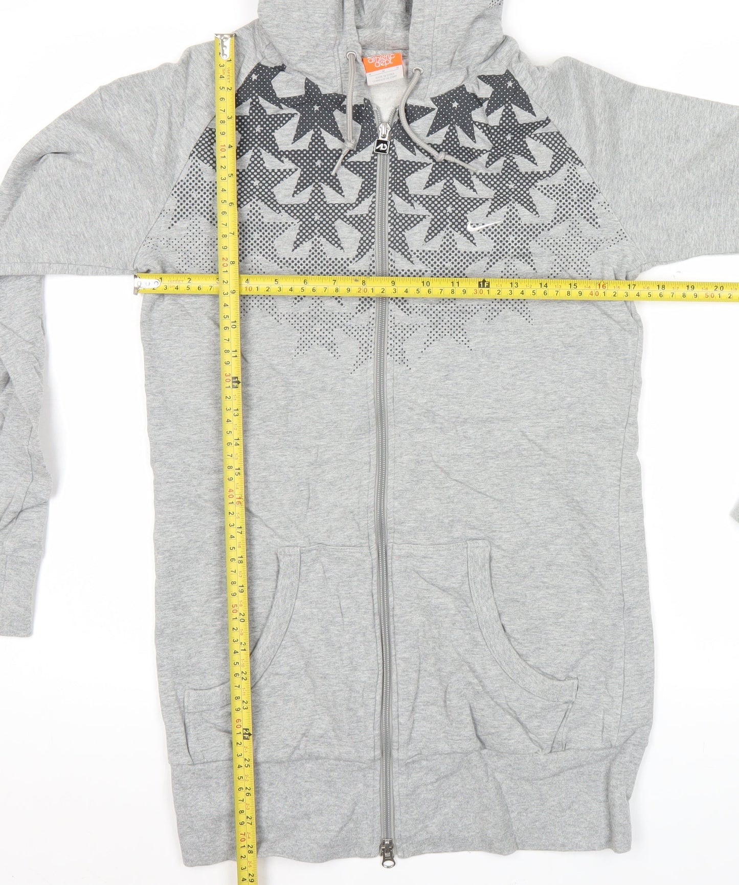 Nike Women’s Grey Full Zip Hoodie M Sports Star Graphic