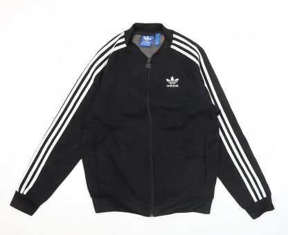 Adidas Mens Black Track Jacket Size M Full Zip Regular Fit