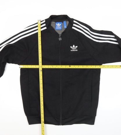Adidas Mens Black Track Jacket Size M Full Zip Regular Fit