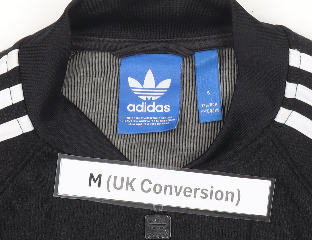 Adidas Mens Black Track Jacket Size M Full Zip Regular Fit
