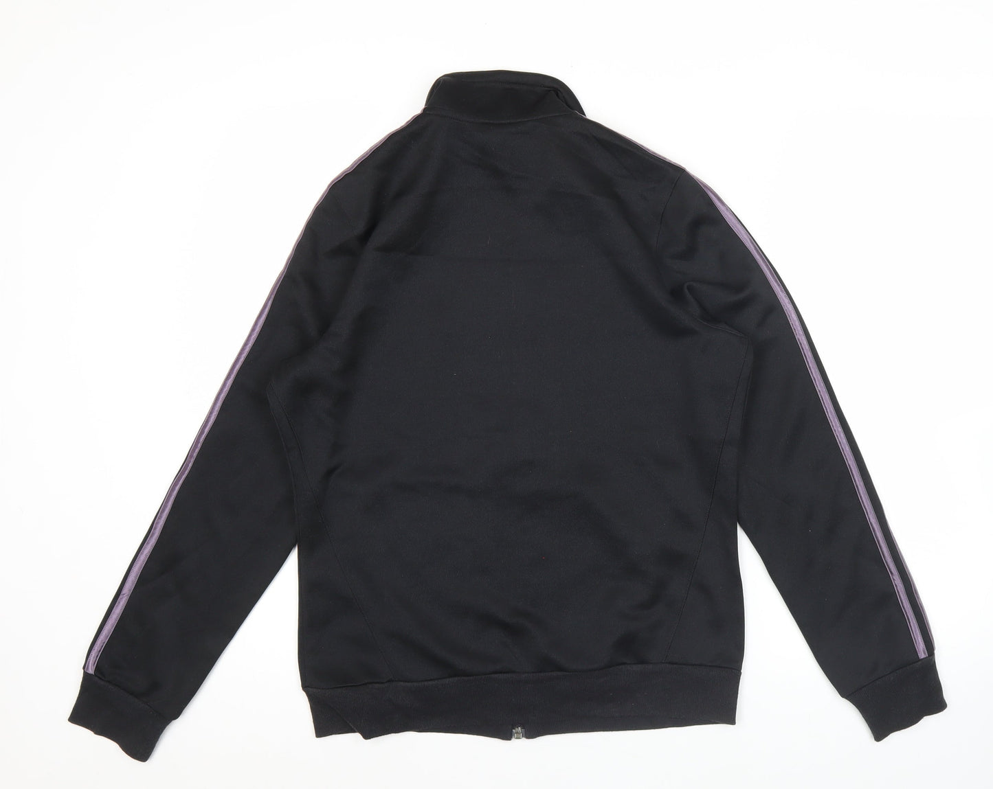Adidas Womens Black Size 12 Track Jacket Full Zip Sports Top