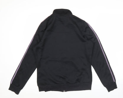 Adidas Womens Black Size 12 Track Jacket Full Zip Sports Top