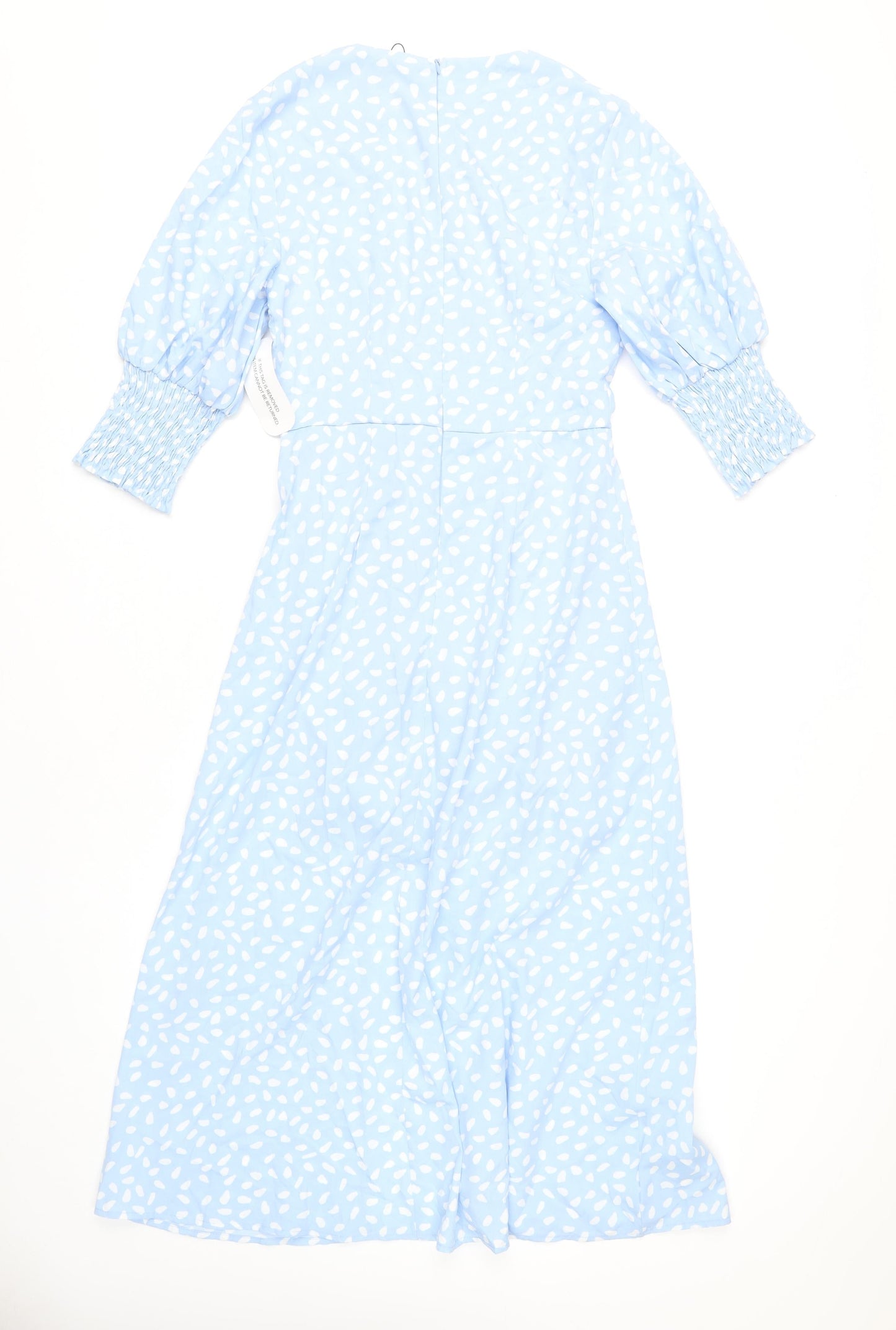 Girl In Mind Women’s Blue Polka Dot Midi A-Line Dress Size 8