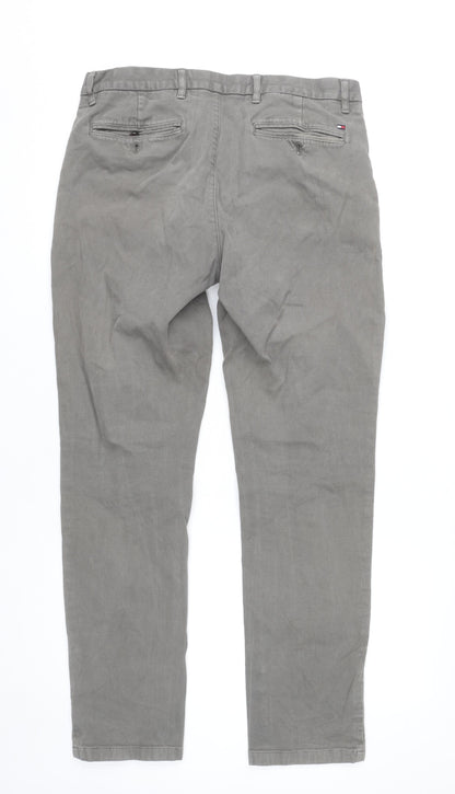 Tommy Hilfiger Men's Grey Chino Trousers Size 32W 30L Straight Fit