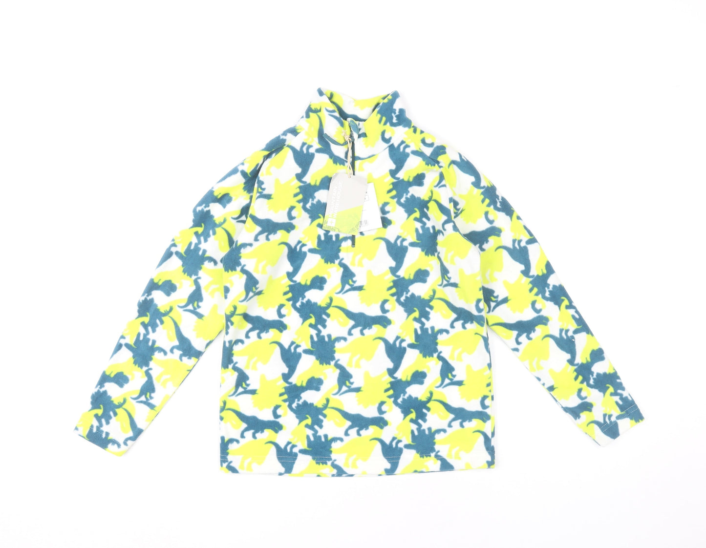 Mountain Warehouse Boys Multicoloured Dinosaur Fleece 1/4 Zip Sweatshirt 9-10Y
