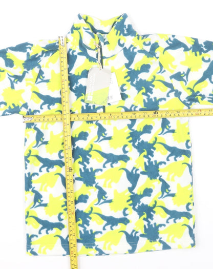 Mountain Warehouse Boys Multicoloured Dinosaur Fleece 1/4 Zip Sweatshirt 9-10Y