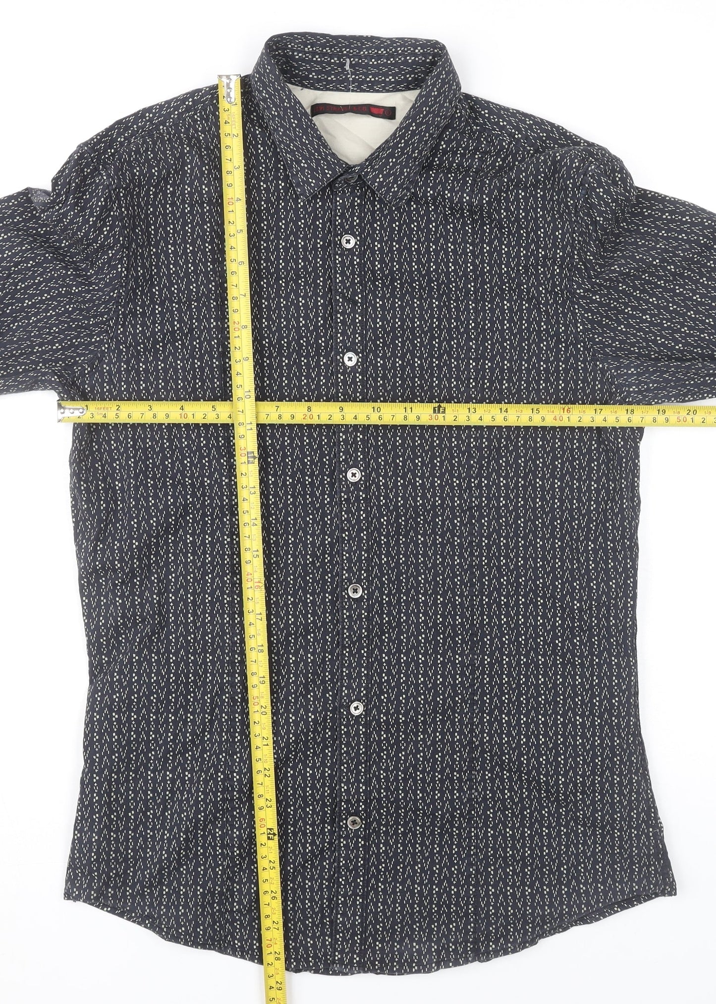 Levi Strauss Men's Blue Geometric Slim Fit Button-Up Shirt L