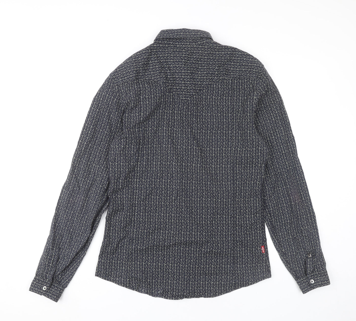 Levi Strauss Men's Blue Geometric Slim Fit Button-Up Shirt L