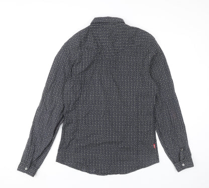 Levi Strauss Men's Blue Geometric Slim Fit Button-Up Shirt L
