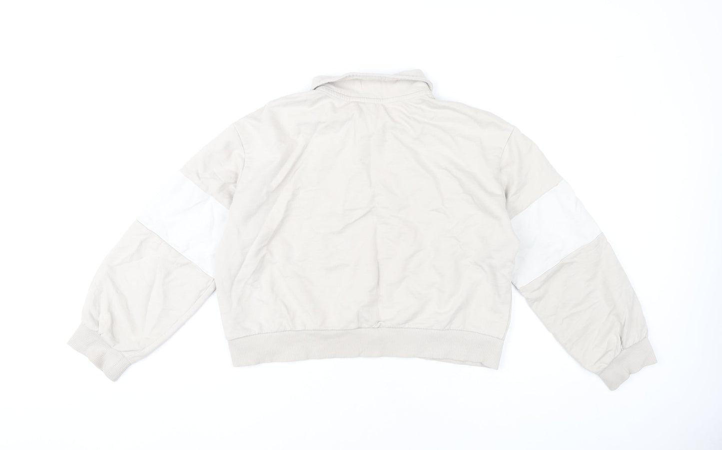 H&M Divided Women’s Beige 1/4 Zip Sweatshirt Size S NYC Graphic