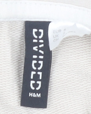 H&M Divided Women’s Beige 1/4 Zip Sweatshirt Size S NYC Graphic