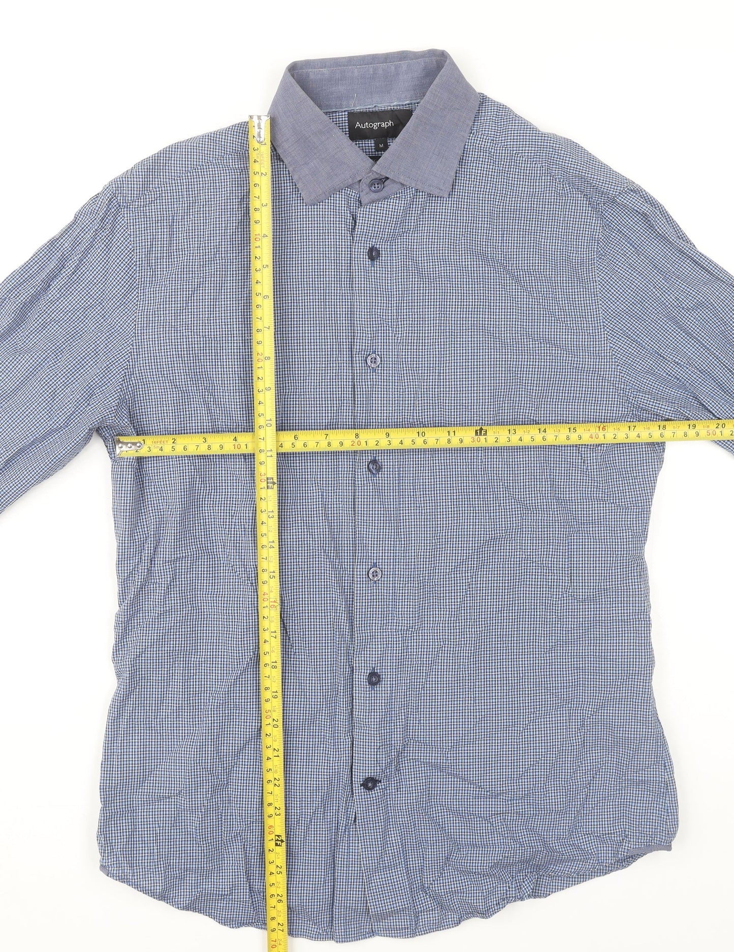 Mens UK Collar Size M Marks and Spencer Smart Blue  Dress Shirt
