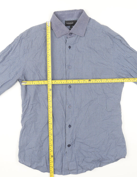 Mens UK Collar Size M Marks and Spencer Smart Blue  Dress Shirt