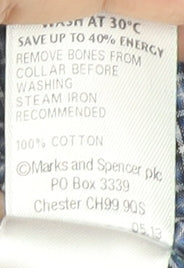 Mens UK Collar Size M Marks and Spencer Smart Blue  Dress Shirt