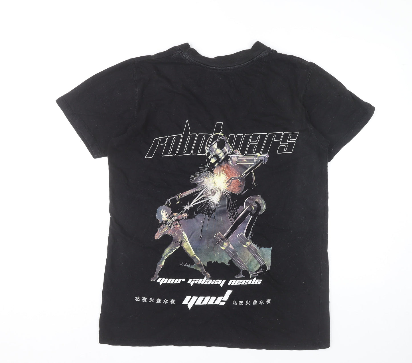 Night Addict Men’s Black XS Graphic Robot Wars T-Shirt