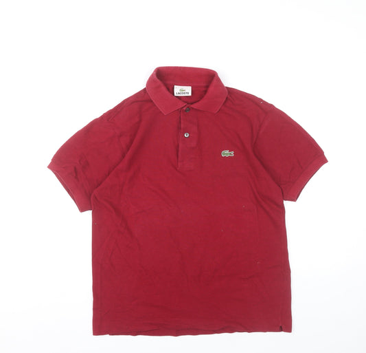 Lacoste Men's Red Cotton Polo Shirt Size M Short Sleeve Logo