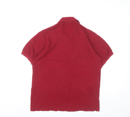 Lacoste Men's Red Cotton Polo Shirt Size M Short Sleeve Logo