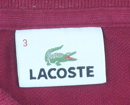 Lacoste Men's Red Cotton Polo Shirt Size M Short Sleeve Logo