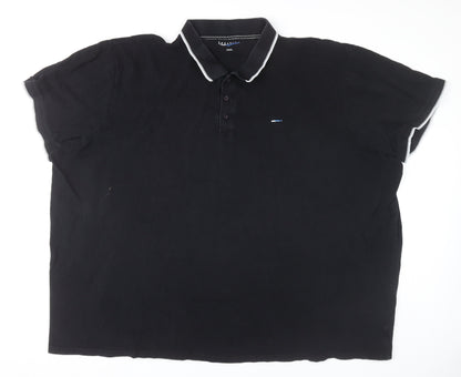BadRhino Men’s Black 5XL Polo Shirt Cotton Short Sleeve Casual