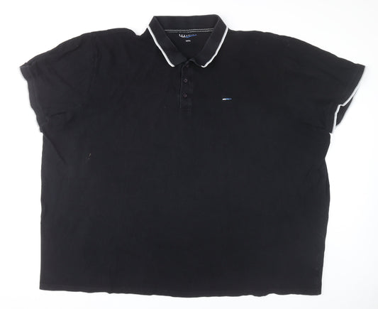 BadRhino Men’s Black 5XL Polo Shirt Cotton Short Sleeve Casual