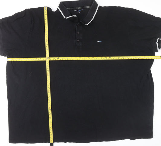 BadRhino Men’s Black 5XL Polo Shirt Cotton Short Sleeve Casual