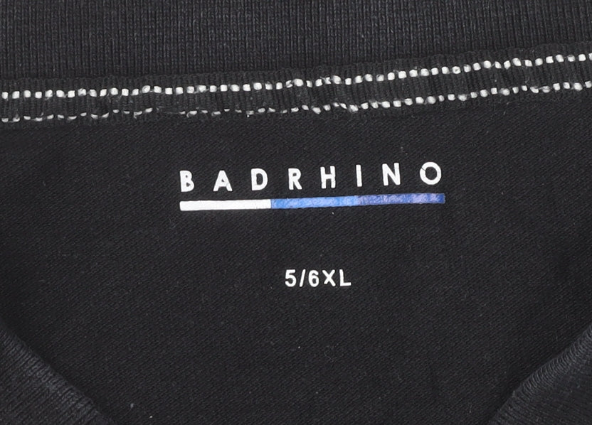 BadRhino Men’s Black 5XL Polo Shirt Cotton Short Sleeve Casual