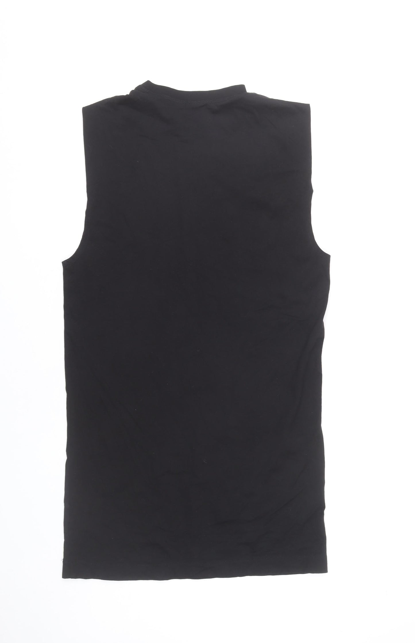 H&M Womens Black XS Tank Dress Sleeveless Mock Neck Cotton
