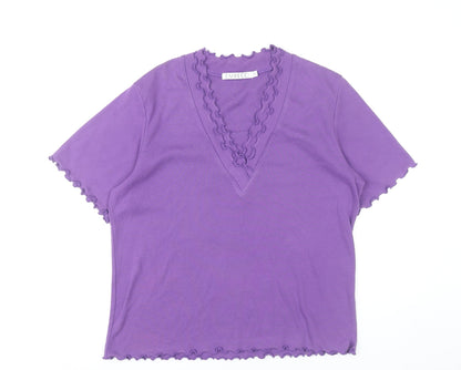 Womens UK Size 20 Emreco Purple Basic T-Shirt