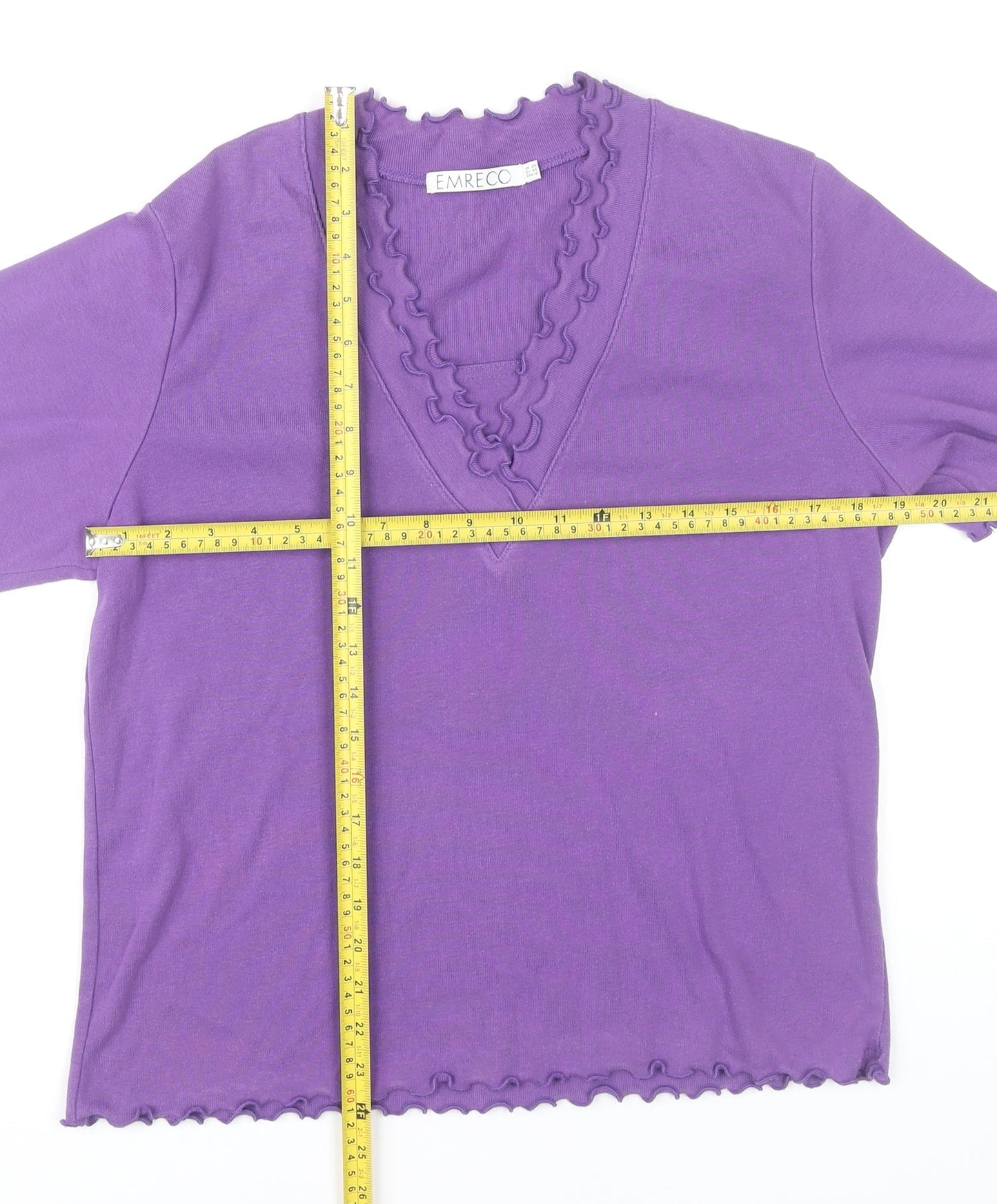 Womens UK Size 20 Emreco Purple Basic T-Shirt