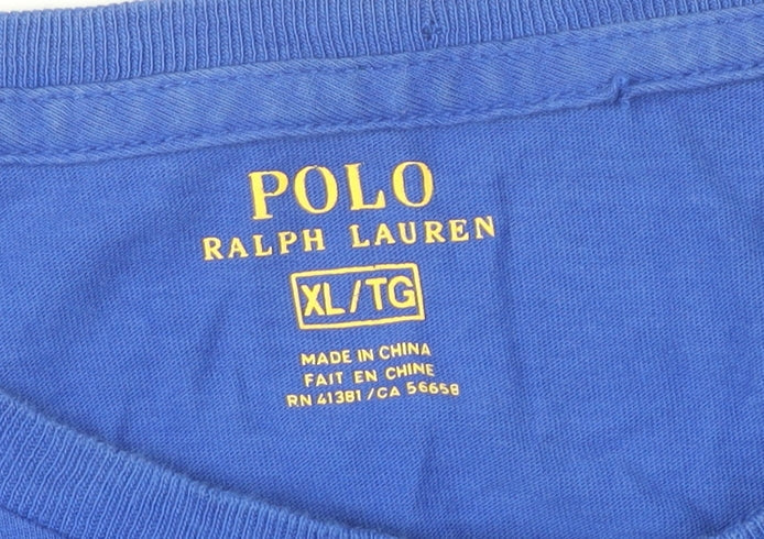 Ralph Lauren Men’s Blue XL V-Neck Cotton Short Sleeve T-Shirt