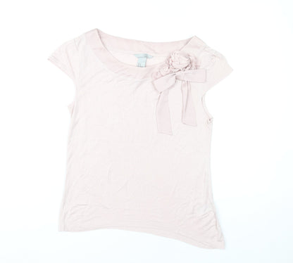 Womens UK Size 12 H&M Pink Basic T-Shirt