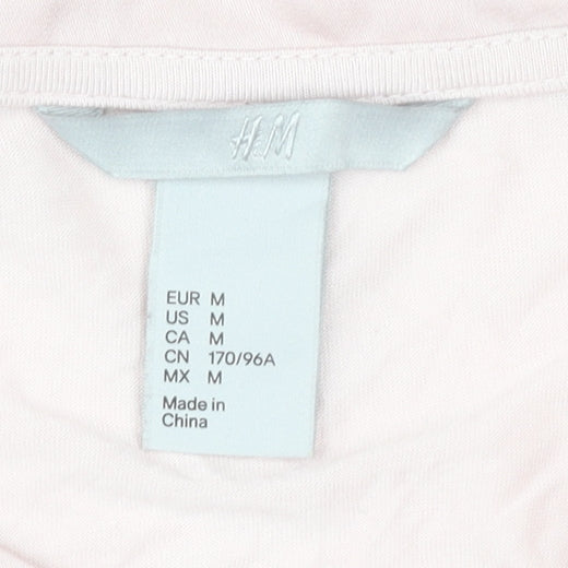 Womens UK Size 12 H&M Pink Basic T-Shirt