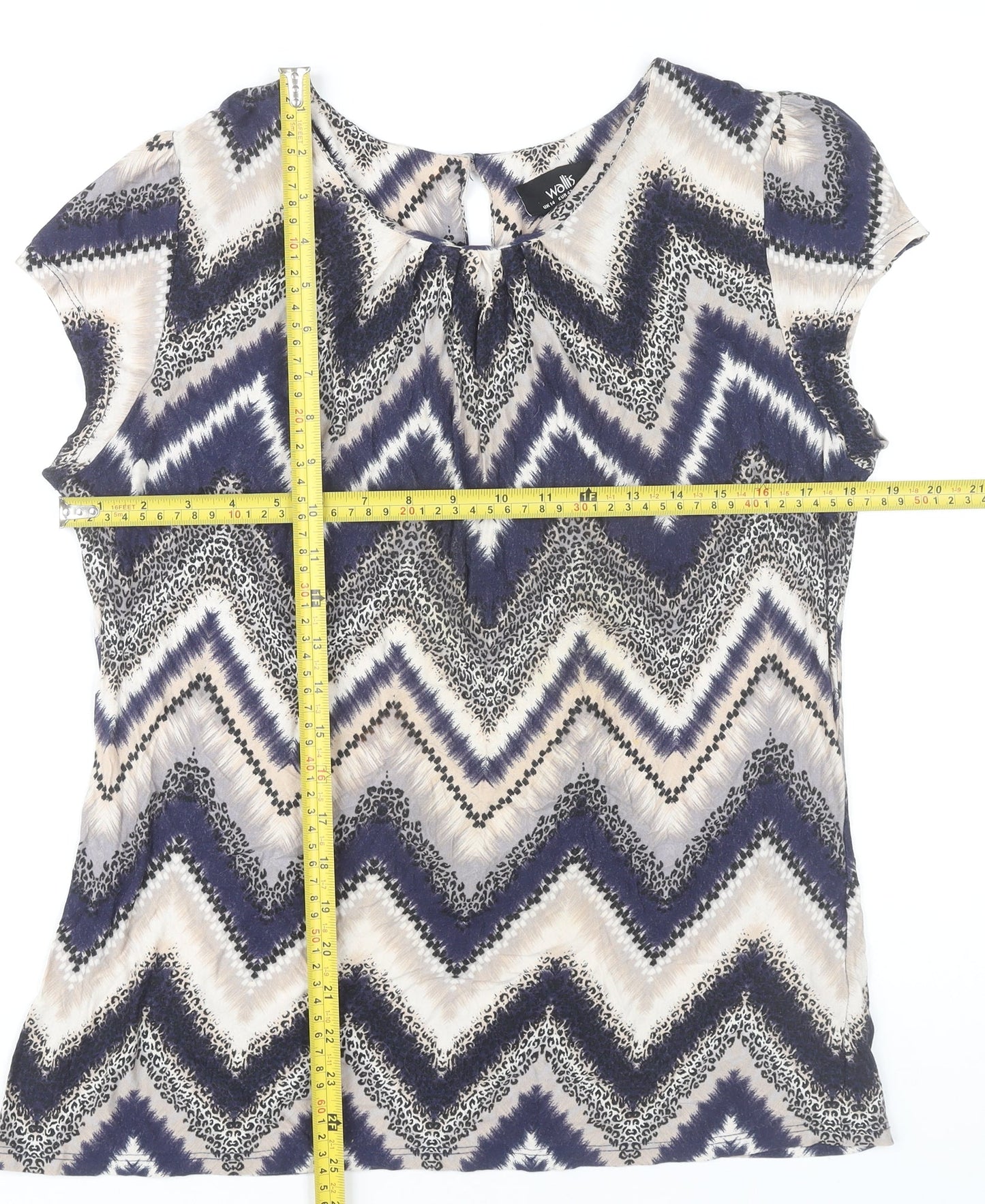 Womens UK Size 14 Wallis Multicoloured Basic Blouse