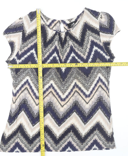 Womens UK Size 14 Wallis Multicoloured Basic Blouse