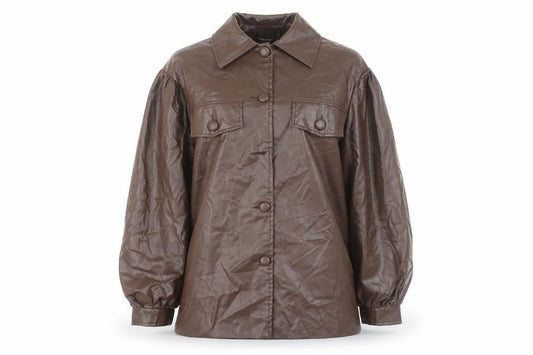 Womens UK Size 10 PRETTYLITTLETHING Brown Basic Jacket